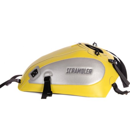 Copriserbatoio Bagster per Ducati Scrambler 800 in similpelle giallo limone e argento