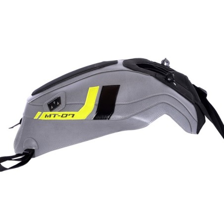 Copriserbatoio Bagster per Yamaha MT 07 in similpelle grigio, giallo e nero