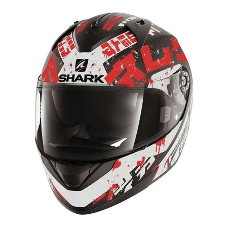 Casco Shark Helmets Ridill grafica Kengal nero, bianco e rosso