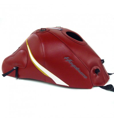 Copriserbatoio Bagster per Suzuki GSX 1300R Hayabusa 08-18 rosso scuro, triangolo bianco e oro