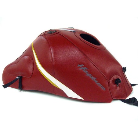 Copriserbatoio Bagster per Suzuki GSX 1300R Hayabusa 08-18 rosso scuro, triangolo bianco e oro