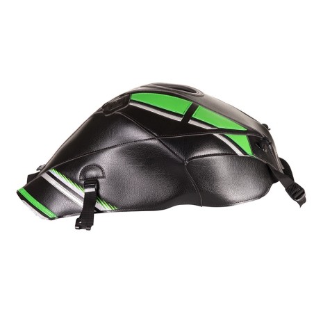 Copriserbatoio Bagster per Kawasaki ZX-10R dal 2011 in similpelle nero, verde e argento