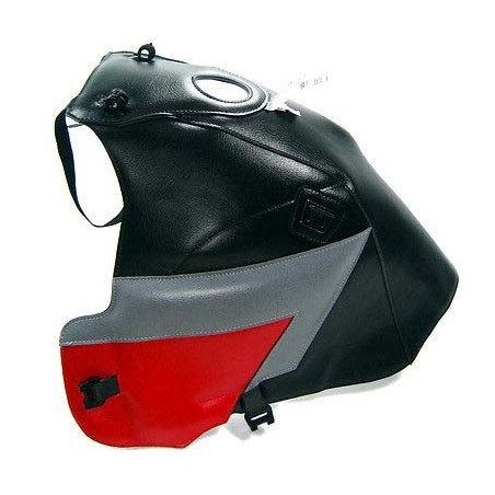 Copriserbatoio Bagster per Honda XRV 750 Africa Twin 90-92 nero, grigio acciaio e rosso