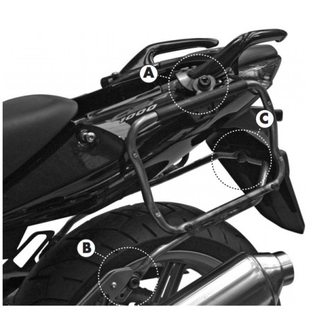 Portavaligie laterale a sgancio rapido Givi PLXR174 Monokey V35 per Honda CBF500, CBF600 e CBF1000