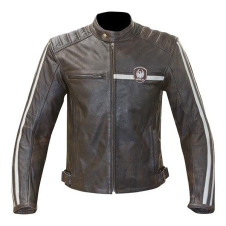 Giacca da moto in pelle Merlin modello Derrington marrone