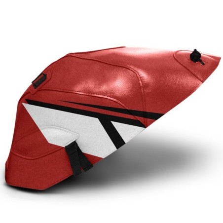 Copriserbatoio Bagster per Yamaha YZF R6 03-05 in similpelle rosso, nero e bianco