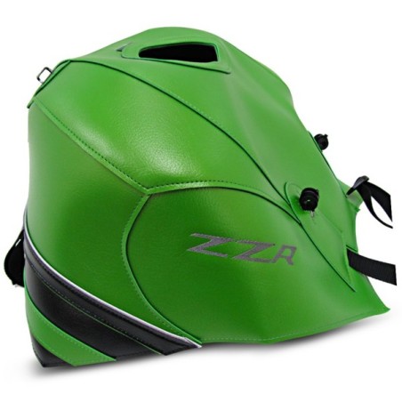 Copriserbatoio Bagster per Kawasaki ZZR1400 in similpelle verde madreperla e argento