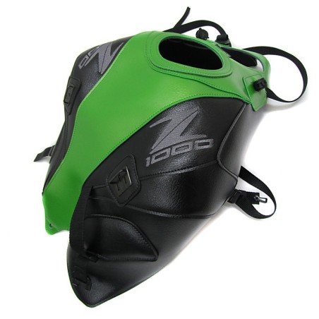 Copriserbatoio Bagster per Kawasaki Z1000 dal 2014 in similpelle verde e nero metal