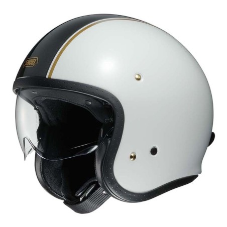 Casco Shoei J-O con visiera a scomparsa Caburettor bianco