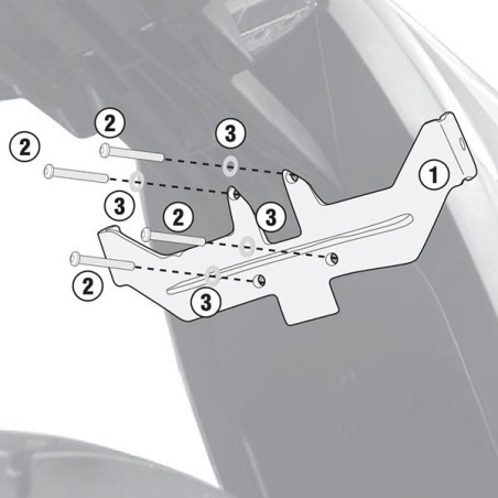 Accessorio Givi 3110KIT per montaggio telai laterali senza portapacchi su Suzuki GSX-S 1000 e 1000F