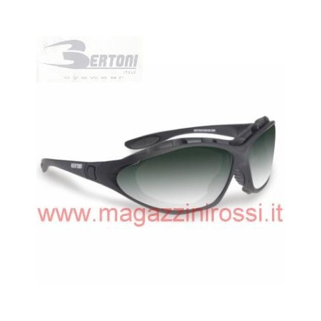 Occhiali da moto Bertoni FT333B nero gomma con elastico