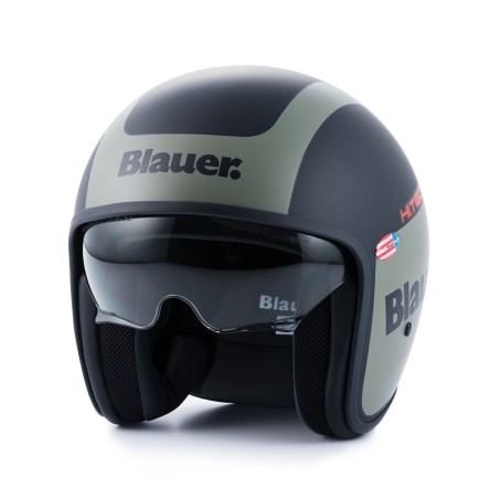 Casco Blauer Pilot 1.1 con visierino a scomparsa nero e verde