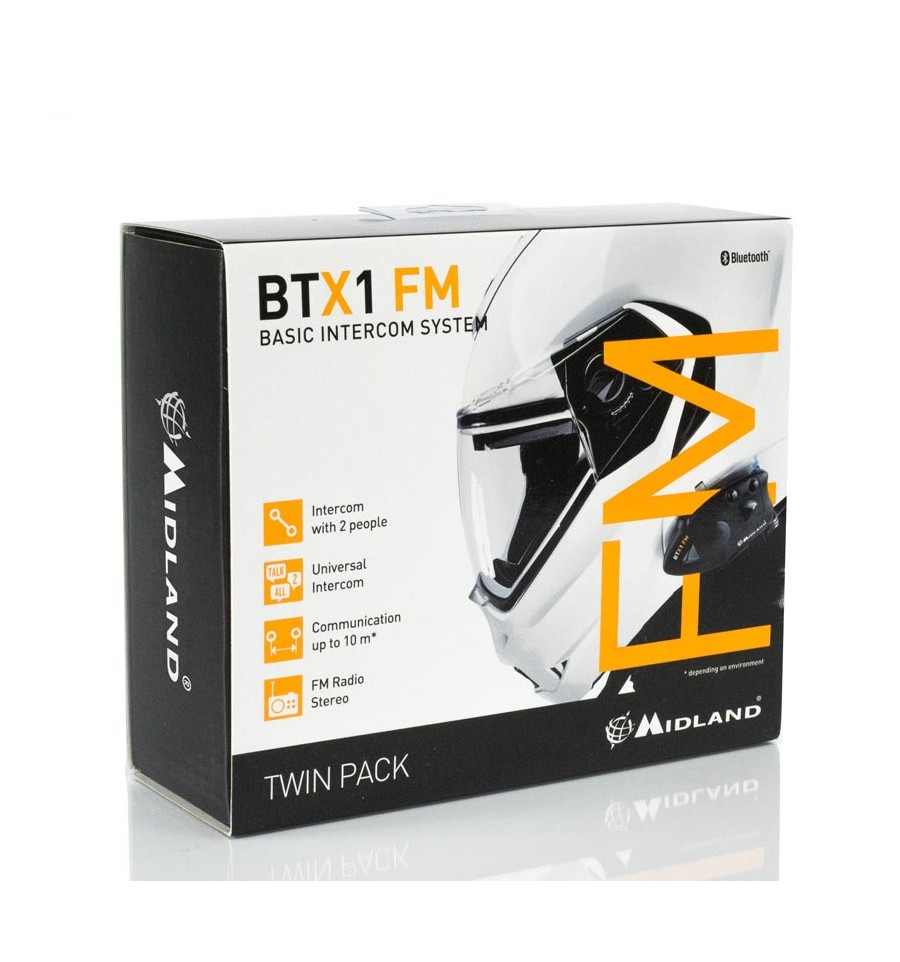 Interfono Bluetooth Midland BTX1 FM doppio