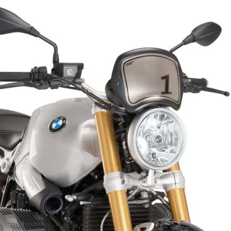 Cupolino Puig con tabella portanumero per BMW R-Nine T nero