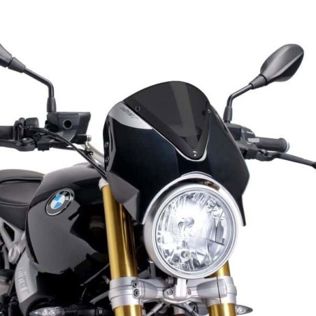 Cupolino Puig Retro nero e fume scuro per BMW R-Nine T e R-Nine T Pure