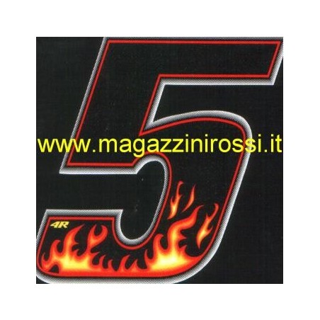 Adesivo 4R numero con fiamme ad effetto olografico