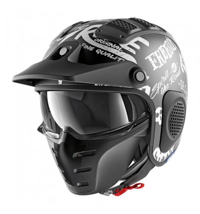 Casco Shark Helmets X-Drak Freestyle Cup mat nero e bianco