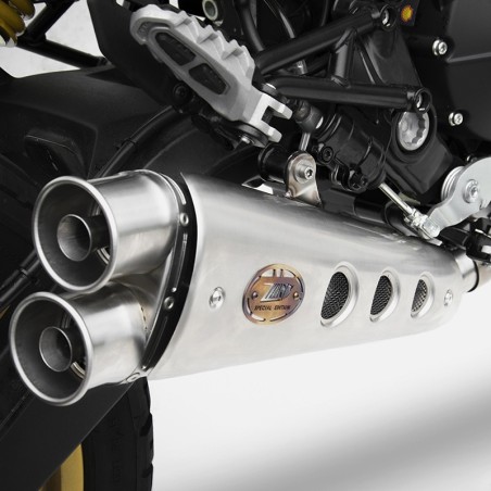 Terminale Slip On Zard Racing in acciaio per Ducati Scrambler 800 Desert Sled