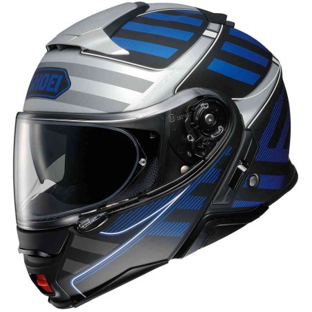 Casco Shoei Neotec 2 apribile Splicer TC-2 blu e argento