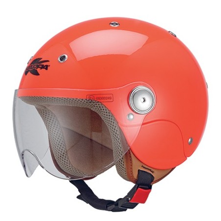 Casco da bambino Kappa KJ03 rosso fluo con adesivi