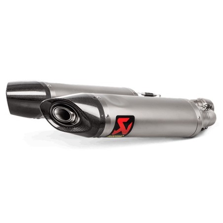 Coppia di marmitte  Akrapovic Slip On Titanio omologate per Aprilia Shiver 900 17-19