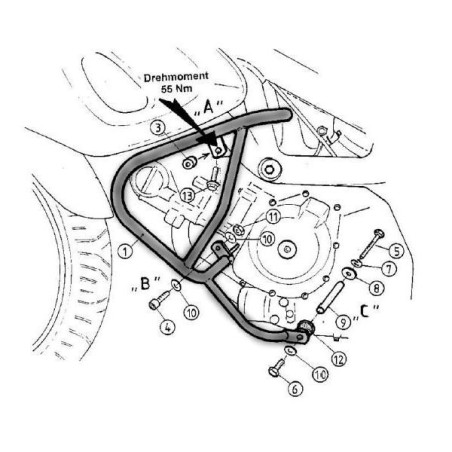 Paramotore nero Hepco & Becker per Suzuki SV650/S 99-02