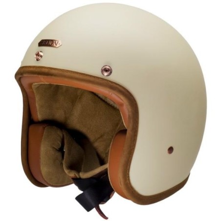 Casco classico Hedon Hedonist crema opaco con interni in pelle