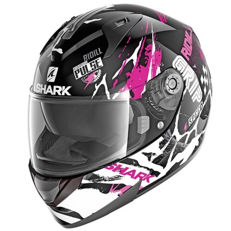 Casco Shark Helmets Ridill grafica Drift-R nero, fucsia e bianco