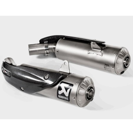 Coppia di terminali Akrapovic Slip On Titanio omologati per Ducati Scrambler 1100