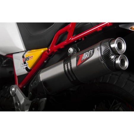 Terminale Slip On Zard in titanio per Moto Guzzi V85 TT dal 2019