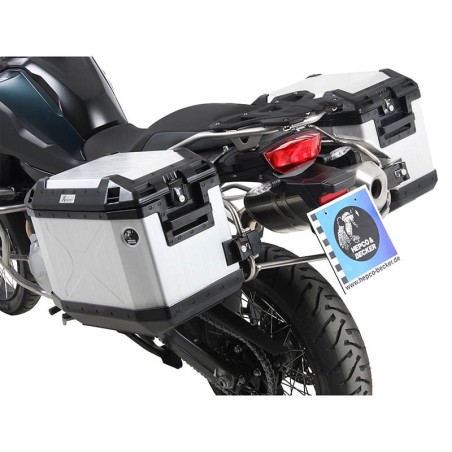 Set completo telai laterali e valige argento Hepco & Becker Cutout per BMW F850 GS Adventure dal 2019