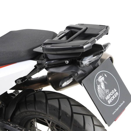 Portapacchi nero Hepco & Becker Easy Rack per attacco originale per KTM 790 Adventure dal 2019