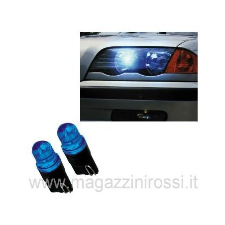 Coppia lampade T10 Color Led 12v blu