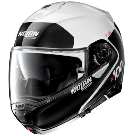 Casco apribile Nolan N100.5 Plus Distinctive N-Com bianco e nero