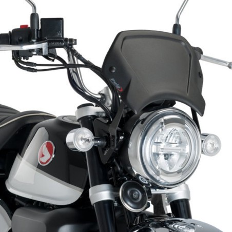 Cupolino Puig in alluminio nero per Honda Monkey 125 dal 2019, colore nero