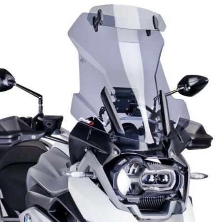 Cupolino fumè chiaro Puig Touring con spoiler regolabile per BMW R1200 GS e R1250 GS