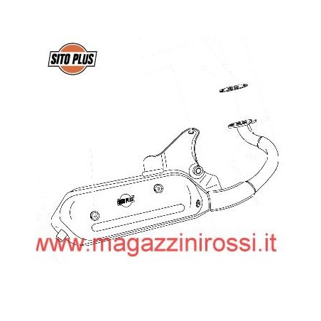 Marmitta Sito Plus per Aprilia Scarabeo 50 con disco po