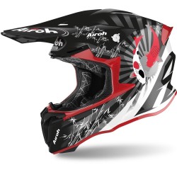 Casco Airoh enduro Twist 2.0 Katana nero, rosso e bianco lucido