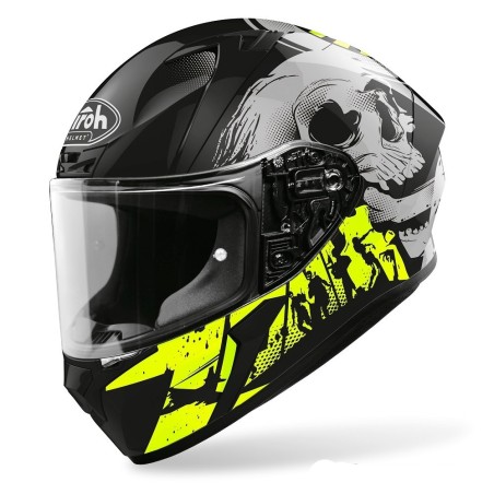 Casco integrale Airoh Valor, nero e giallo lucido