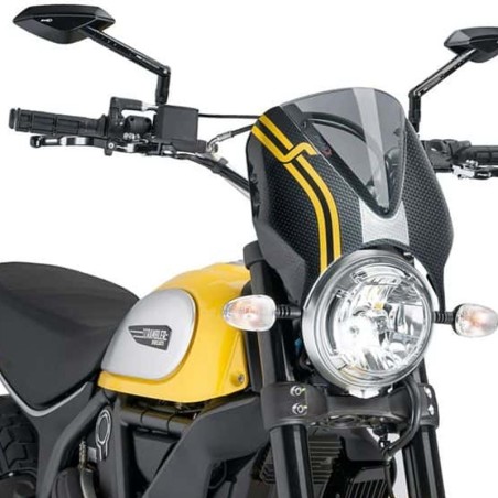 Cupolino Puig Retro nero e trasparenteo per Yamaha XSR 700/Xtribute e XSR 900