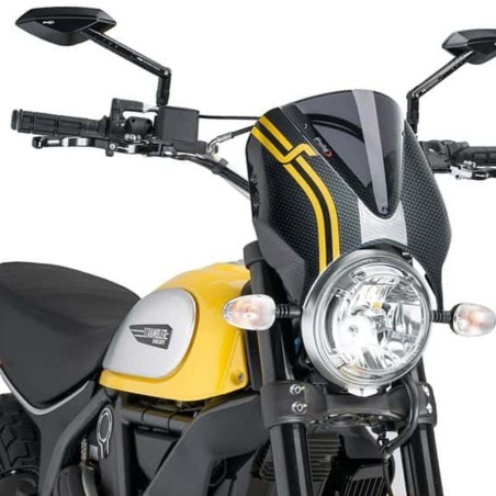 Cupolino Puig Retro fumè scuro Carbon look per Ducati Scrambler