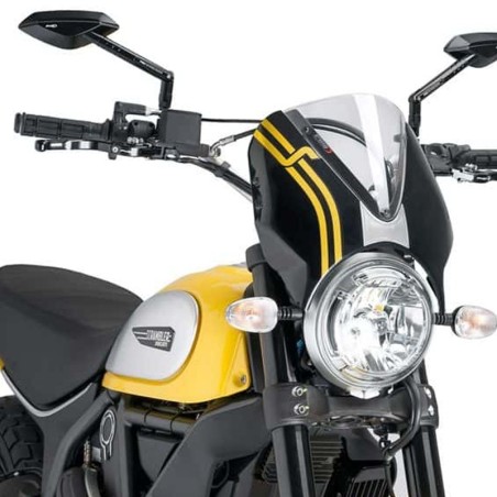 Cupolino Puig Retro nero e trasparente per Ducati Scrambler