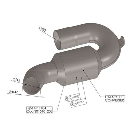 Raccordo con catalizzatore Leovince per Ducati Scrambler 800