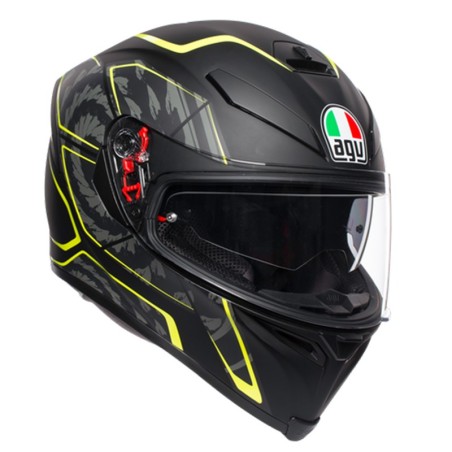 Casco AGV K-5S Tornado, colore nero e giallo fluo