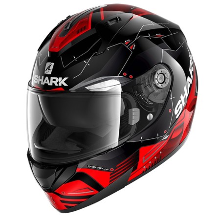 Casco Shark Helmets Ridill grafica Mecca nero e rosso