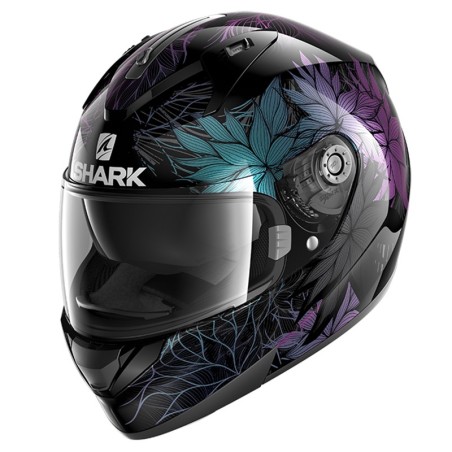 Casco Shark Helmets Ridill grafica Nelum nero, blu e viola