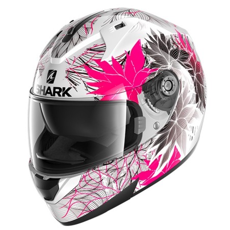 Casco Shark Helmets Ridill grafica Nelum bianco e rosa