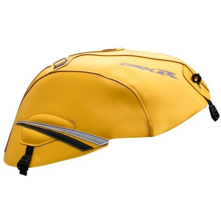 Copriserbatoio Bagster per Suzuki GSX-R 1000 07-08 in similpelle giallo, grigio e antracite