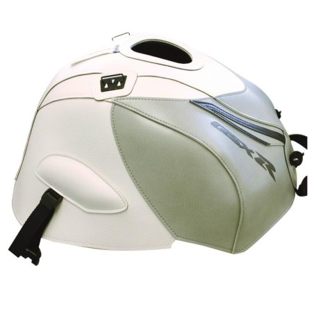 Copriserbatoio Bagster per Suzuki GSX-R 1000 07-08 in similpelle bianco e grigio