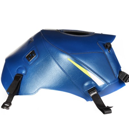 Copriserbatoio Bagster per Suzuki GSR 750 11-16 in similpelle blu, bianco e giallo fluo